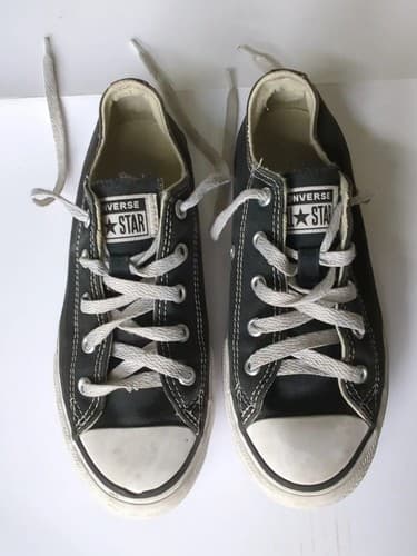 Converse All Star Low Top Black Sneakers Youth Chuck Taylor Lace Up Shoes
