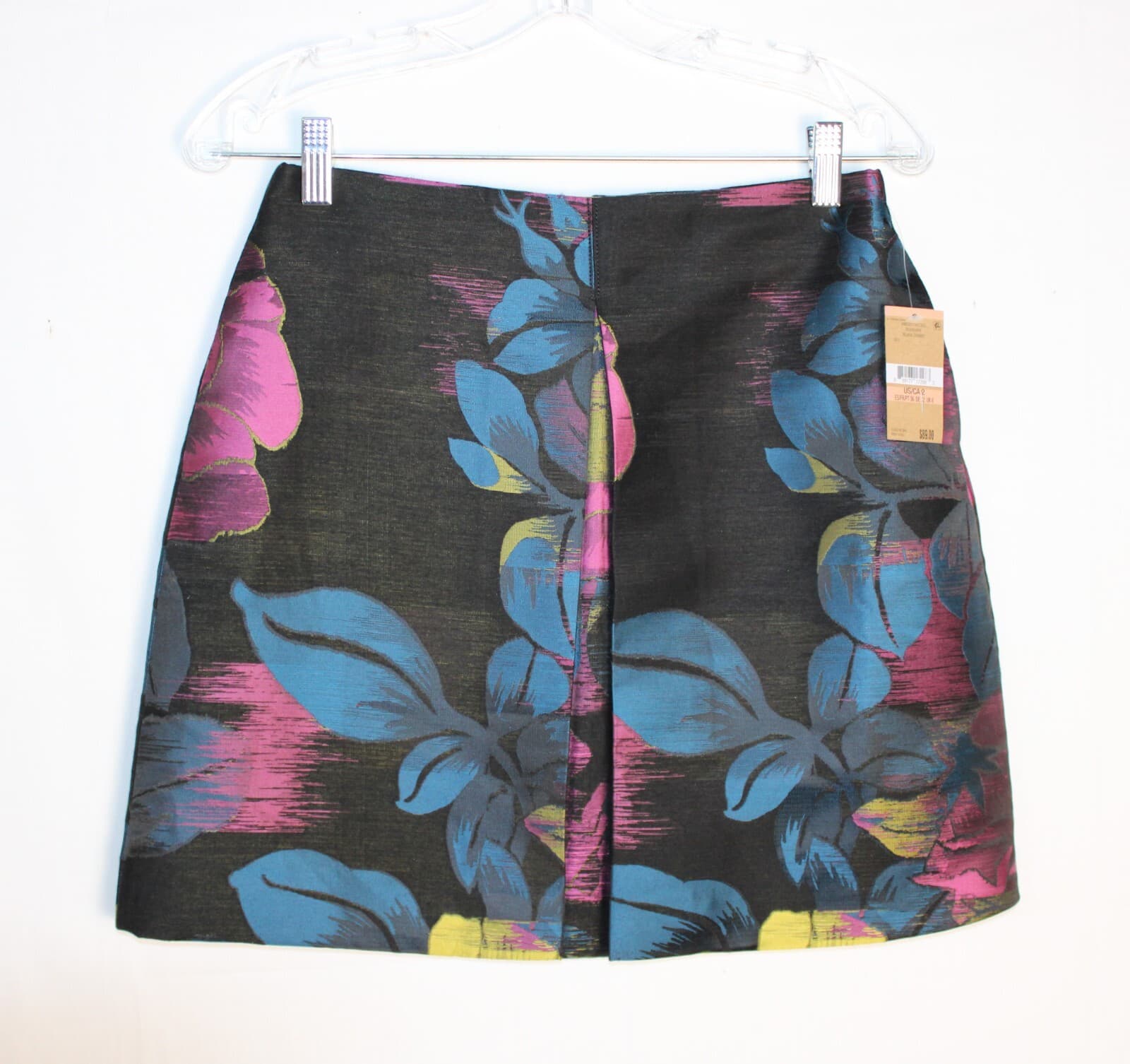 Rachel Roy Women’s A-Line Skirt Size 2 NWT Black Floral Pink Blue Zip Back
