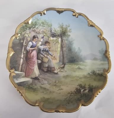Austria Count Thun Painting Porcelain Cabinet Wall Plate Young Women