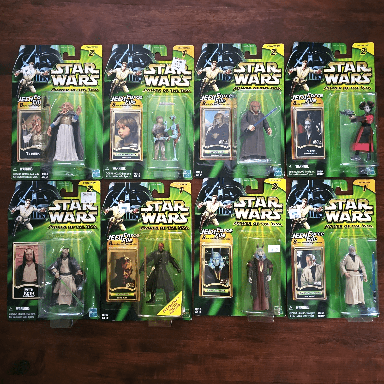 Star Wars POTF2 Kenner Figure Lot/8, 2000 Sealed Tessek Anakin Saesee Tiin Sabe