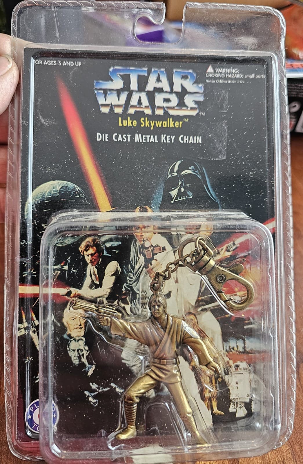 Star Wars Luke Skywalker Die Cast Metal Keychain Placo Toys 1996 New Sealed FS