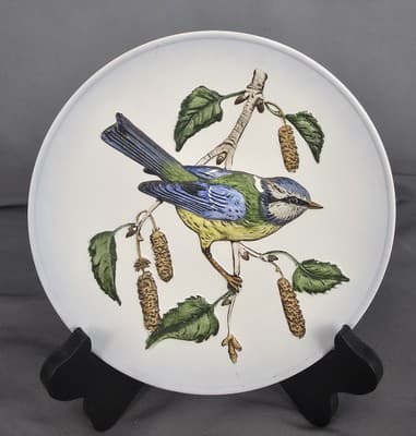 VINTAGE 1974 GOEBEL Hummel Wildlife Plate in Bas Relief, Blue Titmouse No. 2