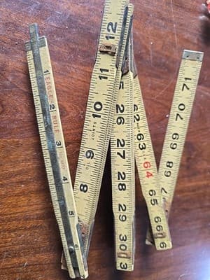 VINTAGE EAGLE RULE X-672 EXTENSION FOLDING WOOD RULER CARPENTER 72 Inches