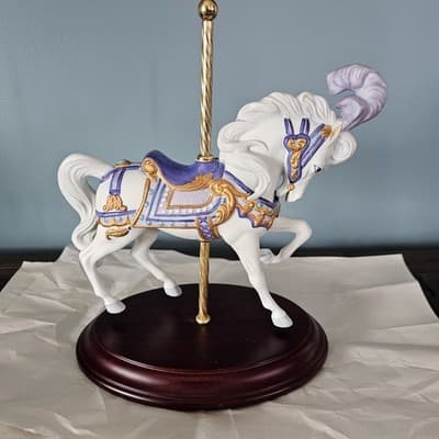 Franklin Mint Carousel Magic Porcelain Horse Figurine 1989 Lynn Lupetti Hand Pt