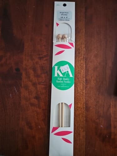 KA Single Point, 2pc Set Knitting Needles, US 4, 9" 3.50mm 23cm
