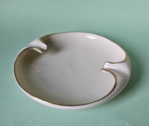 Elegant Lenox Ashtray Bone China Hand Decorated Nice Condition Gold Trimmed