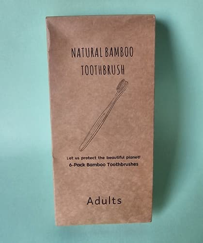 Natural bamboo toothbrush. 6 pack box.100% biodegradable. vegan bristles. New.