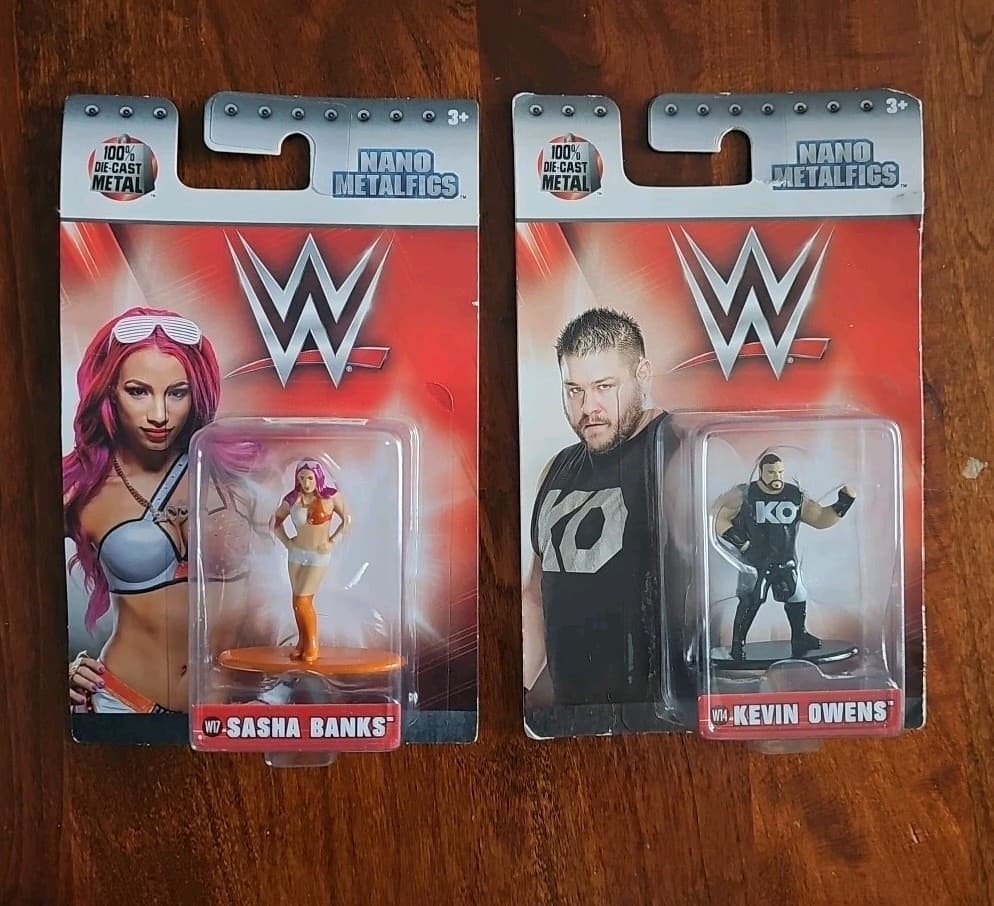 New Nano Metalfigs WWE Die-Cast Kevin Owens, Sasha Banks Ultimate Warrior