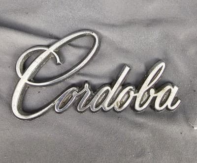Cordoba Chrysler OEM 1975 1976 1977 Chrome Emblem Badge Logo Nameplate Vintage