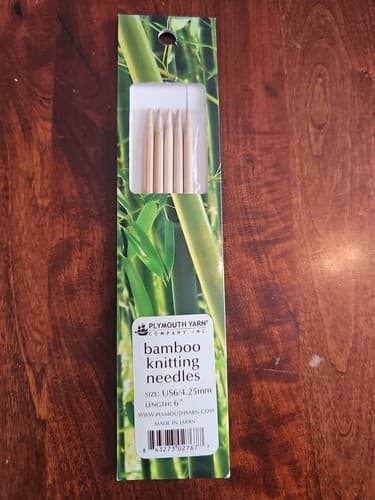 Plymouth Yarn Co Bamboo 6” Knitting Needles US6 4.25mm Set of 5