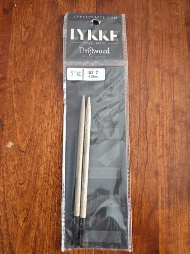 Lykke Driftwood Wooden Knitting Needles 5" IC US7, 4.50mm