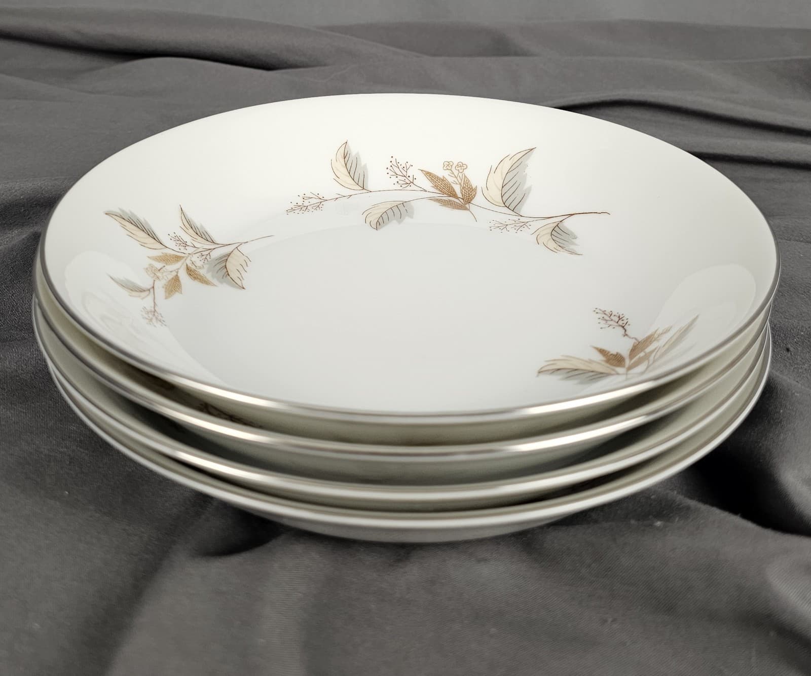 Arlen Fine China Floral Oak leaf #1568 Salad Plate 7.5" Japan Vintage Set of 4