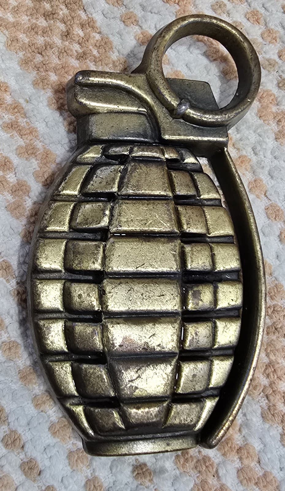 MBCI Grenade Pin Explosive Novelty Belt Buckle Brass