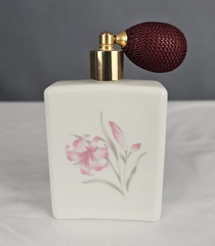 Jasco Perfume bottle Glass Made in Taiwan Clean Nice Pink Lily
