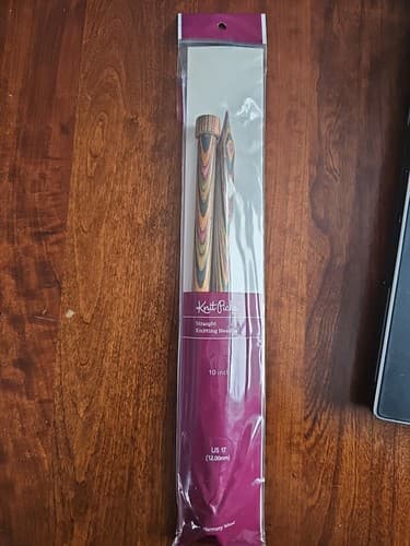 Knit Picks Straight Knitting Needles Harmony Wood US 17, (12.0mm) 10"