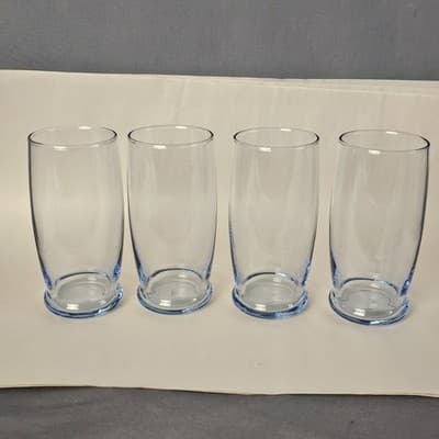 4 Libbey 12oz. Classic Style Light Ice Blue Tumblers Ice Tea Glasses 5.25" Tall