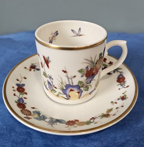 Vista Alegre Demitasse Cup & Saucer Rock Garden VIA110 Porcelain From Portugal