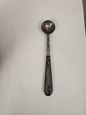 Antique German Mini Scoop Primitive Kitchen Utensil Wood Handle Spice Salt Tool