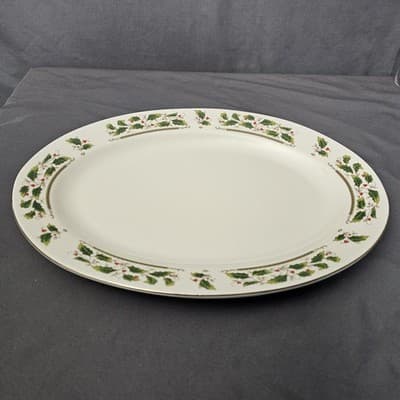 Vintage Home for the Holidays Holly Holiday Serving Platter 14" x 10"