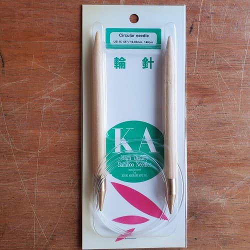 KA circular knitting needles set US15 16", 10mm 40cm Bamboo