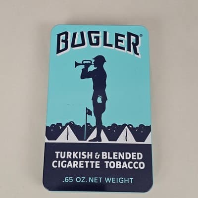 Vintage Bugler Blended Turkish & Domestic Cigarette Tobacco Collectable Box Tin