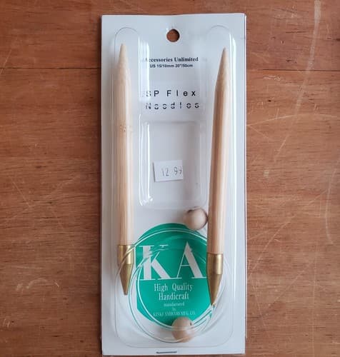 KA SP Flex knitting needles set US15 10mm - 20" 50cm Bamboo