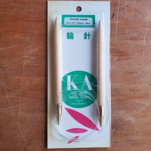 KA circular knitting needles set US15 55", 10mm 140cm Bamboo