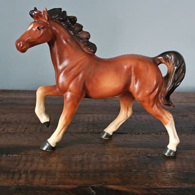 Vintage Original Arnart Creation Horse Figurine Bay w White Socks Porcelain