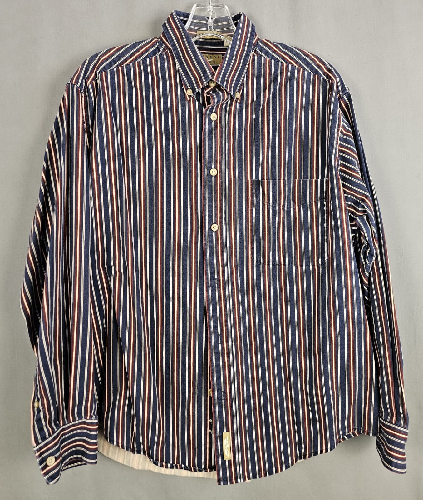 Natural Issue Mens Dress/Casual Shirt, M, Stripe Long Sleeve, Wrinkle Free