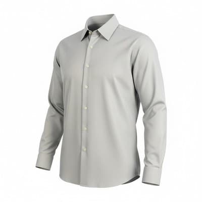 Geoffrey Beene Men Gray Sateen Wrinkle Free Dress Shirt M 15.5 Long Sleeve
