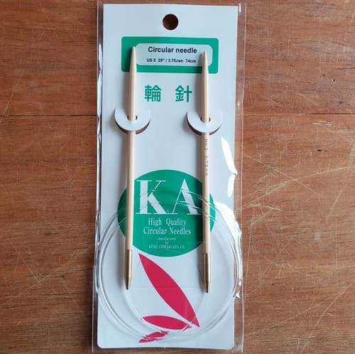 KA circular knitting needles set US5 29", 3.75mm 74cm Bamboo