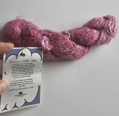 Banana Fiber Yarn Pink Worsted, Heavy Worsted