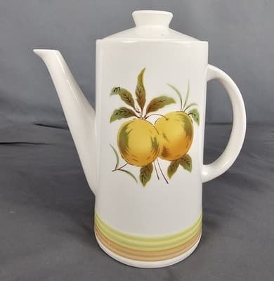 Harmoney House Teapot w Lid Tangerine Ironstone Sears Retro Vintage