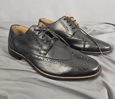 Florsheim 11588-001 Mens 10D Black Leather Lace up Wingtip Oxford