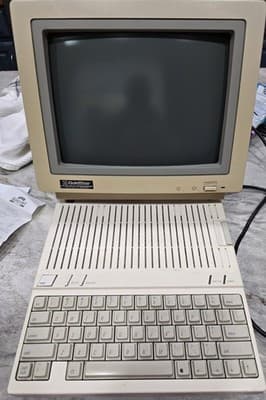 Vintage Apple IIc Computer Untested No Cables And GoldStar Monitor Powers On
