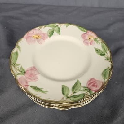 Set of 6 Vintage Franciscan Desert Rose Bread & Butter / Dessert Plates 6.25"