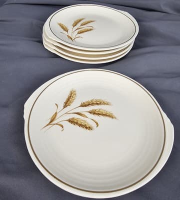 Edwin M Knowles China Dinner Plate 9.25" Vintage Golden Wheat