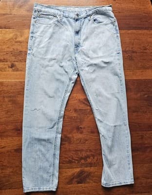 Signature Levi Strauss Regular Fit Tapered Jeans S47 Lt Blue Denim Button 38/32