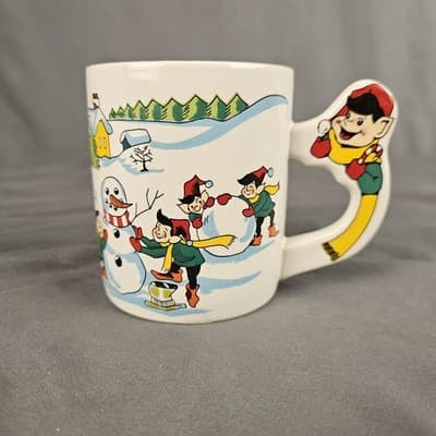 Vintage 1990s The Love Mug Elf Themed Christmas Coffee Mug