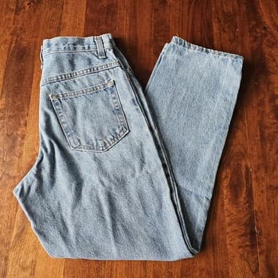 Faded Glory Womens Relaxed Fit Jeans Size 14 Light Wash Inseam 28"