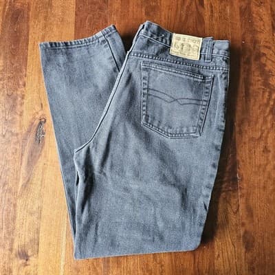 Men's Bugle Boy Gold Crest 740 Relaxed Fit 36x30 Black Faded Mid Rise