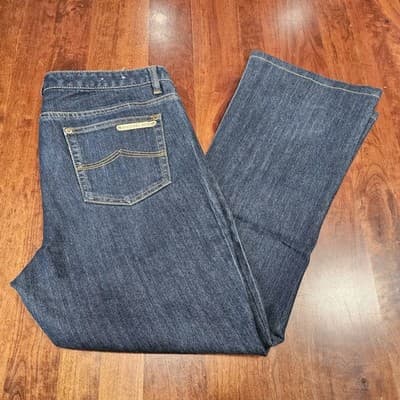 Michael Kors Women's Blue Jeans Size 10 Wide Leg RN 111818 Stretch