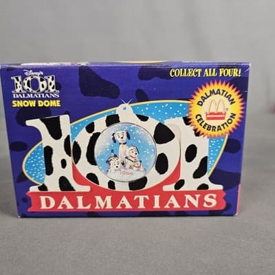 1996 Disney's 101 Dalmatians Snow Dome McDonalds Toy 101 Globe in Box