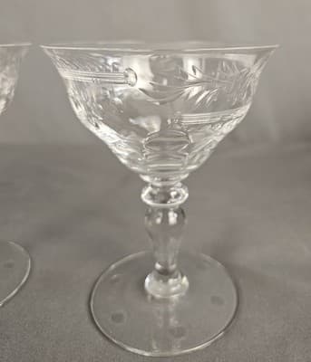 Hawk's Beverly Stemware Champaige Tall Sherbert Blown Glass USA Set of 2