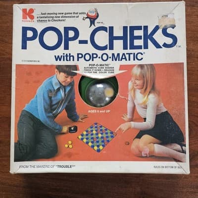 Vintage Board Game POP CHEKS Game POP O MATIC Game Collectible Checker Game 1973