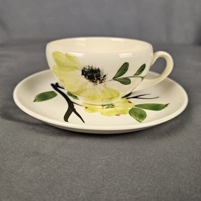 Joni Dixie Dogwood Blossom Tea Cup and Saucer Vintage MCM USA