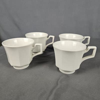 Johnson Brothers Heritage White Tea Coffee Cup Set of 4 Octagon Vintage England