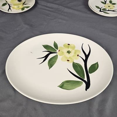 Joni Dixie Dogwood Blossom Serving Platter Vintage MCM USA 11.5" x 8.75"