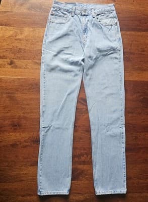 Levi's 505 Men's Cotton Jeans - Light Stonewash W32 L34 Blue