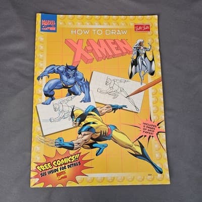 How To Draw X-MEN 1997 Walter Foster Marvel Comics Vintage Grid Sheets
